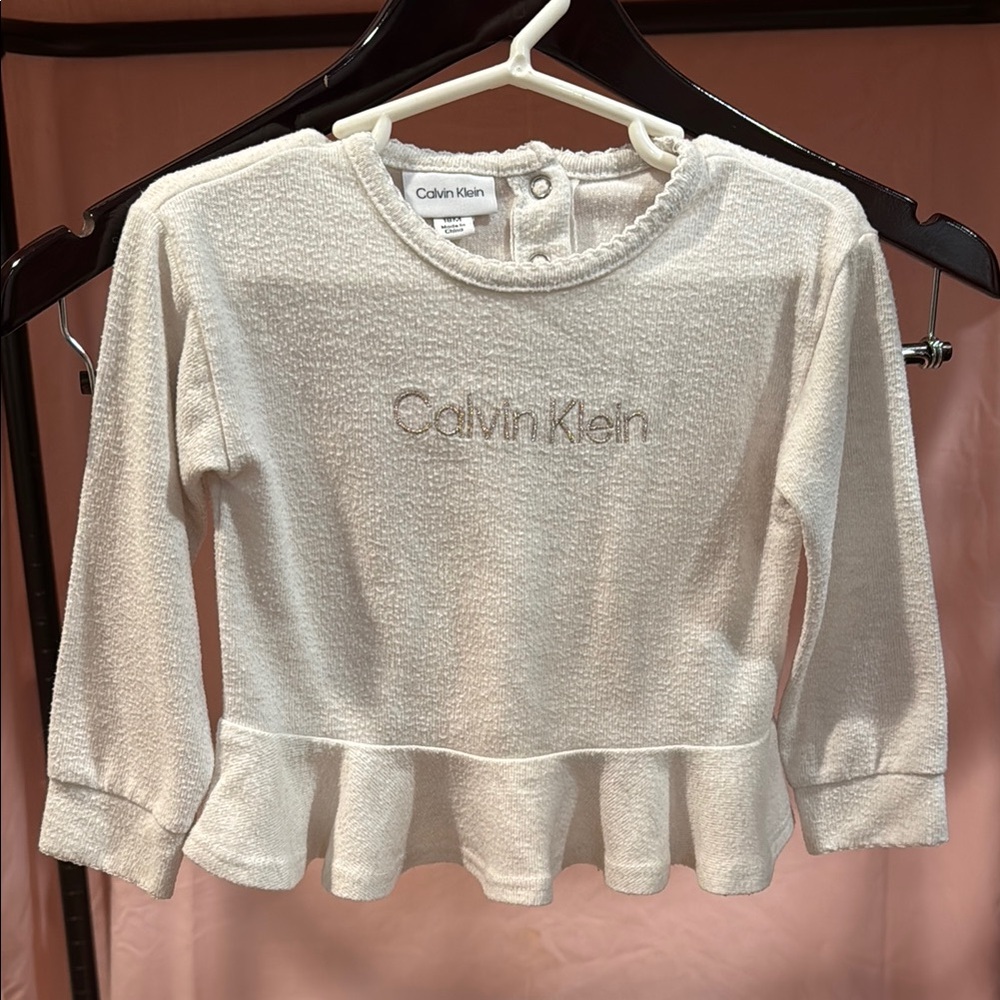 Calvin Klein Kids Ivory Long Sleeve Sweater Top